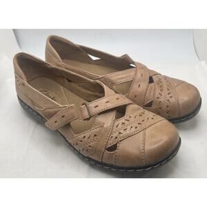 Clarks Collection Fisherman Tan Leather Slip On Comfort Shoes 7M